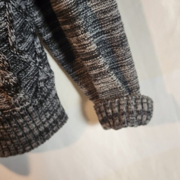 Rue21 Grey Black Heather Thick Woven Cable Knit Big Button Detail LS Cardigan L - Picture 6 of 16